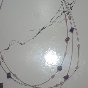 Handmade Delicate Multi-Strand Purple Bead Necklace - Women Jewelry